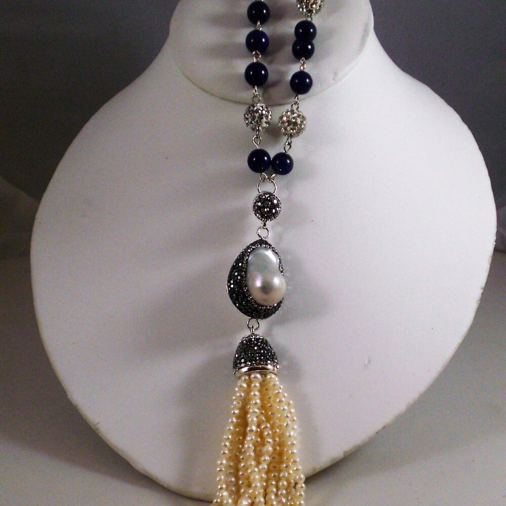 Blue Lapis Asymmetrical Necklace